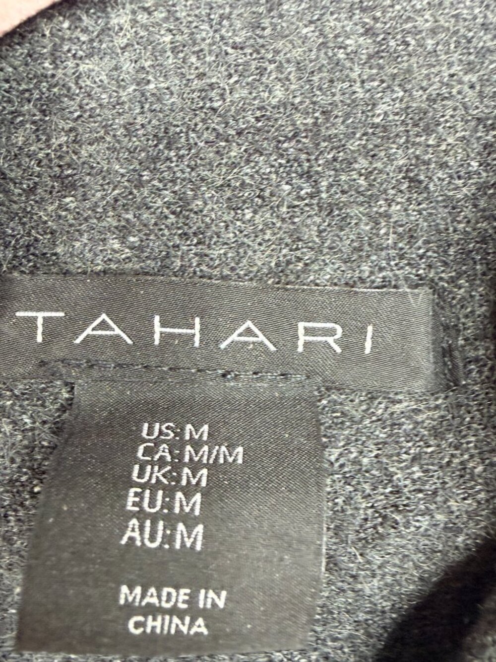 2/$30 TAHARI Side-Zip Mock Neck Sweater Charcoal Medium #A4288 - Picture 6 of 8